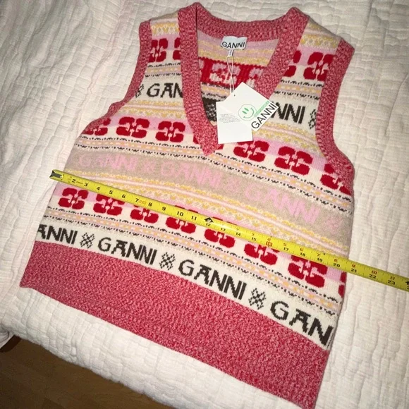 Ganni V-Neck Sweater Vest NWT - Picture 7 of 7